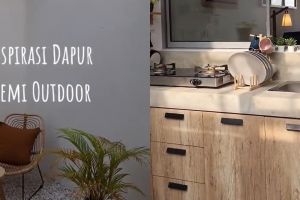 8 Potret dapur mungil semi outdoor ini visualnya berasa masak di kafe, bikin si paling estetik mupeng
