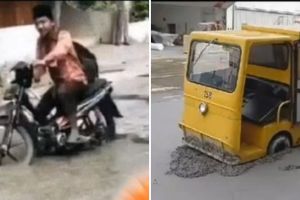 11 Potret kocak orang lewat cor jalan belum kering ini bikin geleng kepala, kesabarannya setipis tisu