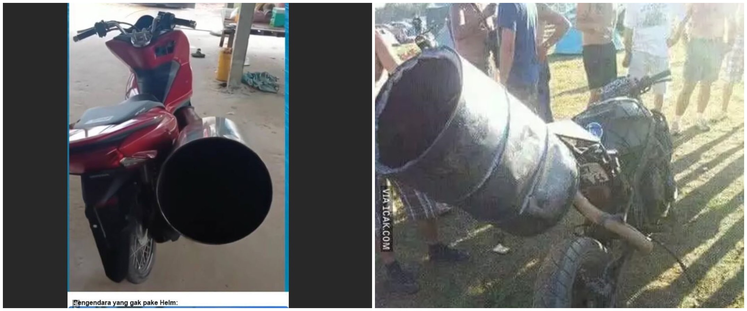 11 Potret kocak desain nyeleneh knalpot ini bukannya terlihat keren malah bikin ilfeel abis