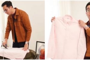 Nggak ribet dibolak-balik langsung rapi, ini trik nyetrika baju hemat waktu pakai 1 pembungkus makanan