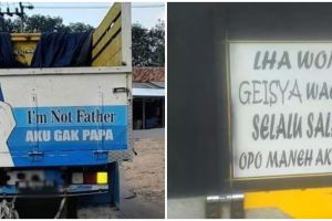 11 Potret kocak tulisan nyeleneh di pantat truk ini kelewat absurd, yang lihat auto geleng kepala