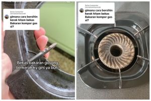 Bukan pakai sabun atau sitrun, ini cara bersihkan tungku kompor berkerak agar kinclong dalam 10 menit