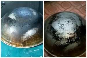 Tanpa diberi sitrun, ini cara hilangkan kerak gosong di pantat wajan pakai 2 bahan dalam 5 menit