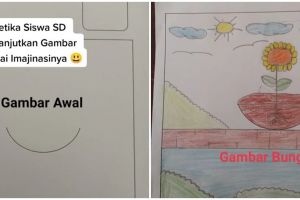 Disuruh bikin gambar dari setengah lingkaran, 11 hasil karya murid kelas 4 SD ini di luar dugaan