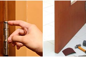 Tak perlu panggil tukang, begini cara perbaiki pintu rumah gasruk ke lantai pakai 1 alat rumah tangga