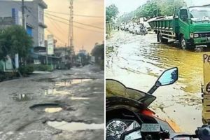 11 Potret kocak kelakuan orang merespons jalan rusak ini bikin nggak habis fikri