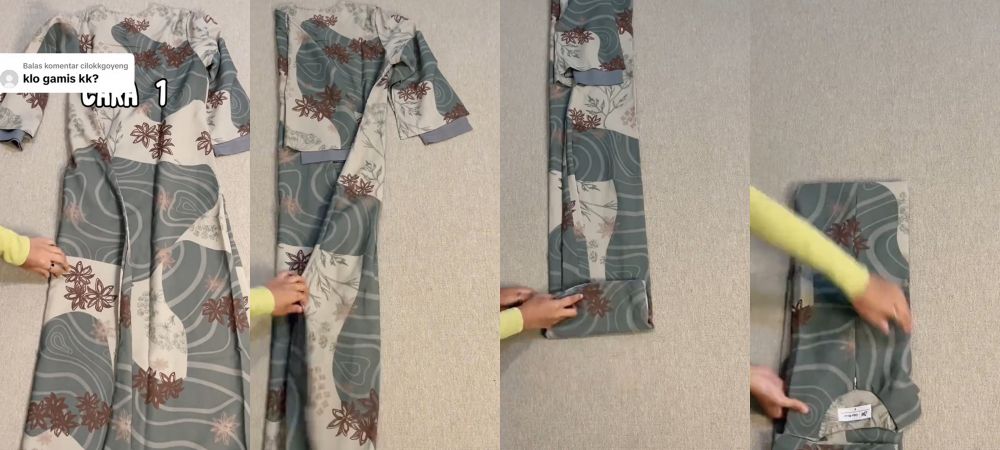 Bukan asal digulung, ini trik melipat gamis yang tepat supaya nggak makan tempat di koper