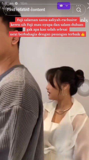 Sikap ramah Fuji bertemu Aaliyah Massaid hingga ajak salaman, netizen salfok tatapan mata Thariq