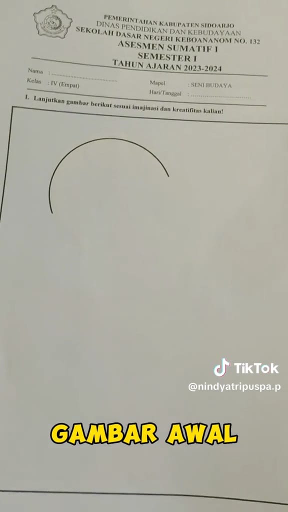 Disuruh bikin gambar dari setengah lingkaran, 11 karya murid kelas 4 SD ini kreatif bin nyeleneh