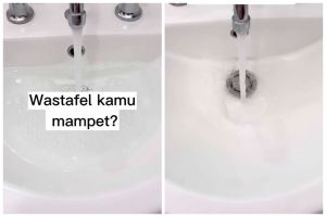 Bukan pakai soda api, ini cara cepat mengatasi wastafel mampet menggunakan 2 bahan dapur