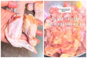 Bukan dicuci di air mengalir, ini cara membersihkan ayam agar bebas kuman pakai 1 bahan dapur