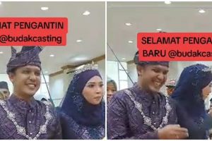 Terinspirasi pedang pora, cara nyeleneh sambut pengantin ini bikin satu gedung nyengir lebar
