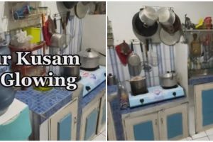 Pria ini renovasi dapur mungil mama yang awalnya sumpek dan kusam jadi estetik tanpa kitchen set