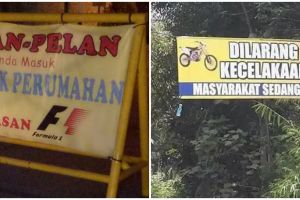 11 Tulisan kocak spanduk di perumahan ini bikin yang baca heran sekaligus ketawa