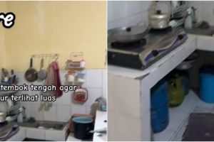 9 Potret dapur sepetak awalnya sumpek direnovasi jadi kian estetik, nuansanya lebih mewah