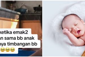 Solutif parah, cara ibu timbang berat bayi ini nggak habis pikir dan bikin ngakak