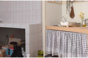 11 Potret makeover dapur mungil tanpa kitchen set ini jadi ala Japandi, estetik pakai meja aluminium