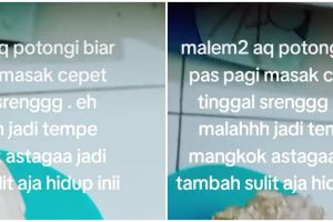 Niatnya mau sat-set tapi malah jadi effort, momen wanita potong tempe ini endingnya nggak karuan