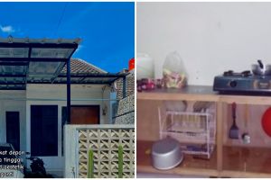 Tanpa kitchen set, 7 potret dapur rumah subsidi dari meja kayu ini dirombak jadi apik pakai mini bar
