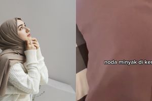 Bukan pakai detergen, ini cara hilangkan noda bekas minyak pada hijab pakai tambahan 1 alat kosmetik
