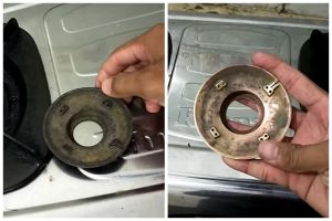 Tak perlu beli baru, ini cara mudah bersihkan burner kompor gas menghitam dan berkarat pakai 2 bahan