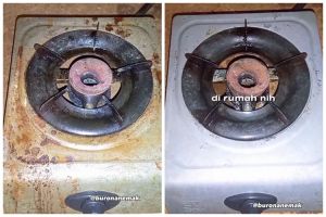 Bukan pakai cuka dan baking soda, begini cara ampuh bersihkan kompor berkarat dan penuh noda membandel