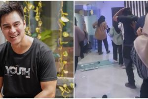 Detik-detik kantor baru Baim Wong roboh bak gempa bumi, kaca pecah hingga plafon lantai tiga jatuh