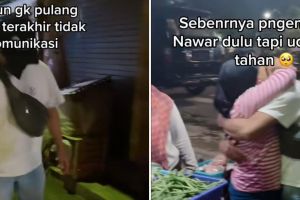 5 Tahun tidak pulang, momen anak rantau temui ibunya saat berjualan sayur ini bikin haru