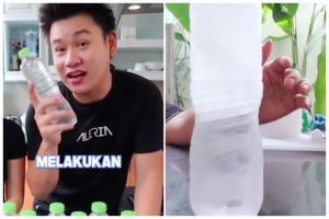 Sekali entak, air kemasan berubah jadi es batu dalam hitungan detik ini bikin melongo