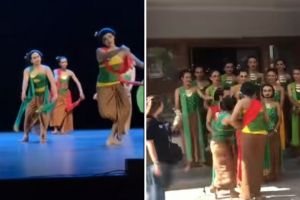 Viral pentas kocak mahasiswa tari bawakan Gambyong Lareanom, berkumis tapi dandan cantik sanggulan