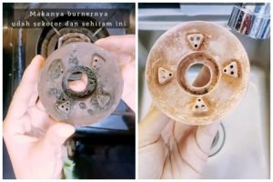 Cukup tambah 1 bahan dapur, ini trik bersihkan burner kompor agar kinclong dan bikin api tetap biru