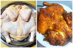 Tak perlu direbus dulu, ini trik goreng ayam ingkung agar matang sempurna dan bumbunya meresap