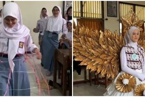 Bikin kostum dari barang bekas, 11 potret karya murid SMA saat fashion show ini kreatif di luar nurul