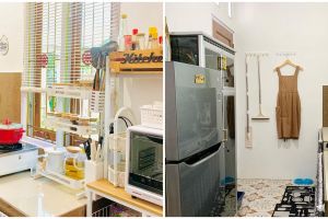 9 Potret dapur gang senggol tanpa kitchen set ini meski sempit penataannya tetap ciamik, estetik pol
