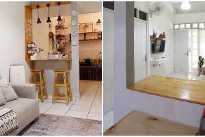 Dapur mungil dempet ruang tamu ini interiornya berasa di kafe, intip 11 potretnya bikin penasaran