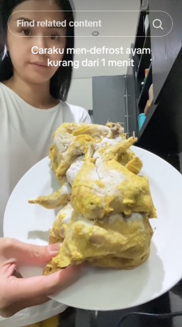 Cara cepat mencairkan ayam beku dalam 1 menit tanpa air panas atau microwave