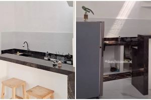 Mewah tanpa kitchen set, 9 potret dapur mini bar perpaduan warna monokromnya elegan meski minimalis