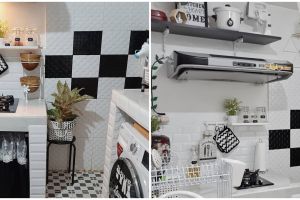 Mewah tanpa kitchen set, 10 potret dapur mungil serba monokrom ini estetiknya bikin emak-emak mupeng