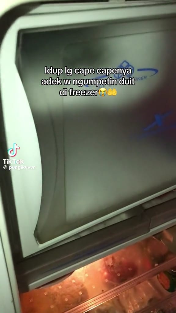 Cewek temukan barang nggak lazim disimpan adik di kulkas ini bikin nyengir kuda, kok kepikiran ya?