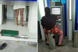 Nyelenehnya sudah tak tertolong, 11 potret kocak kelakuan orang di ATM ini absurd abis