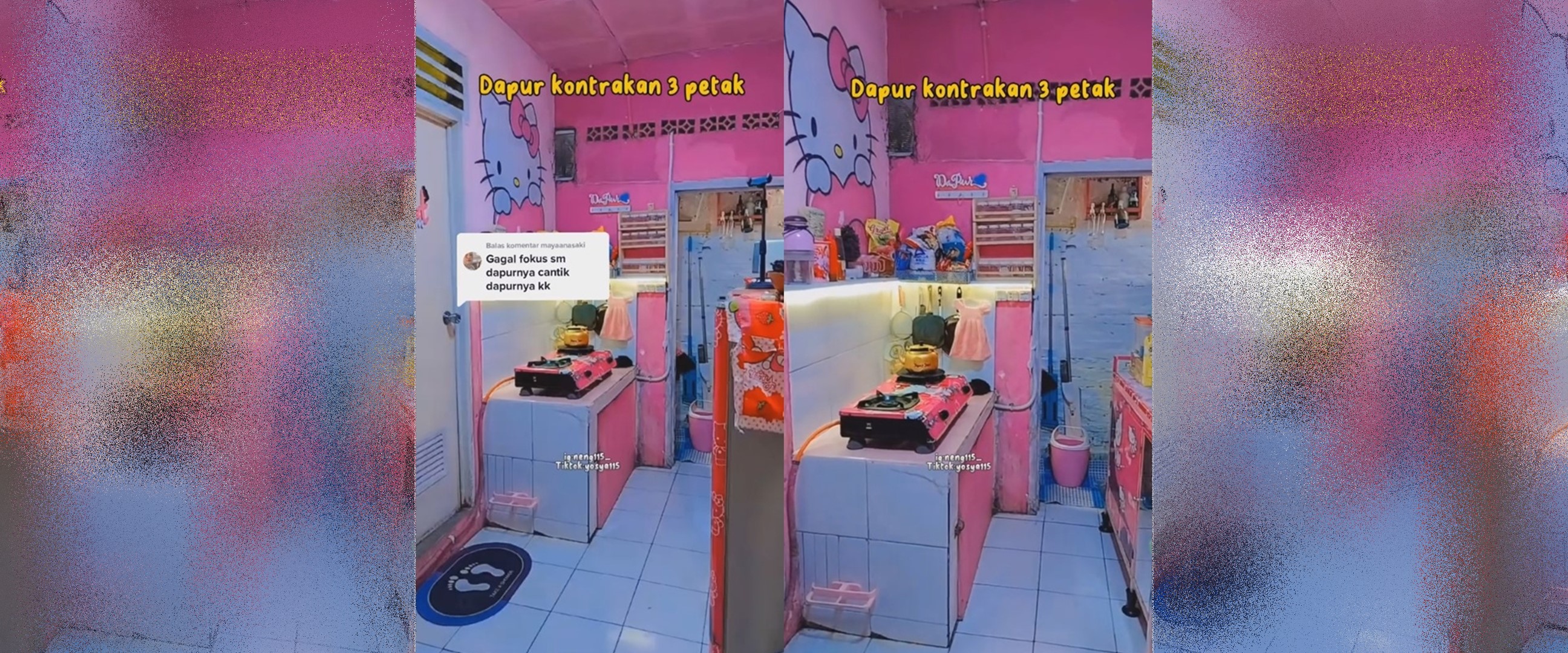9 Potret dapur kontrakan tiga petak ini serba pink Hello Kitty, mungil tapi sedap dipandang