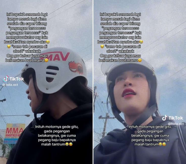 Wanita adu mulut dengan bapak-bapak gegara asik pacaran di atas motor, padahal kakak beradik