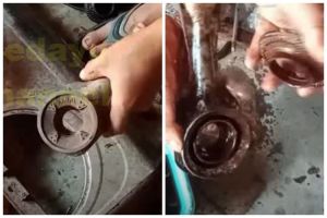 Bermodal 1 ampas dapur, ini cara melepas corong dan burner kompor yang telanjur berkarat tanpa alat