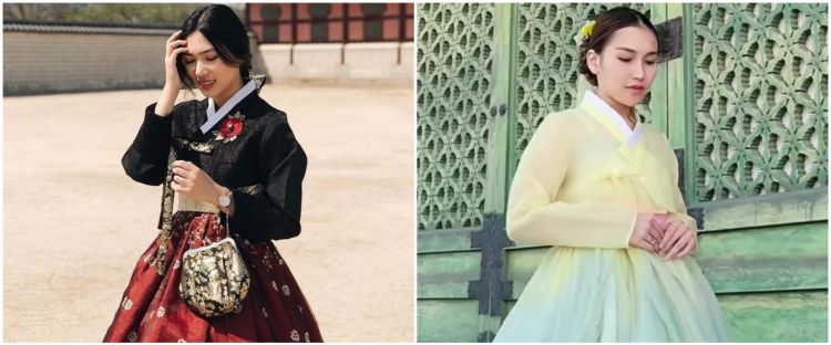 Penampilan 9 penyanyi kenakan hanbok saat liburan di Korea, bentuk tubuh Aurel Hermansyah bikin salfok