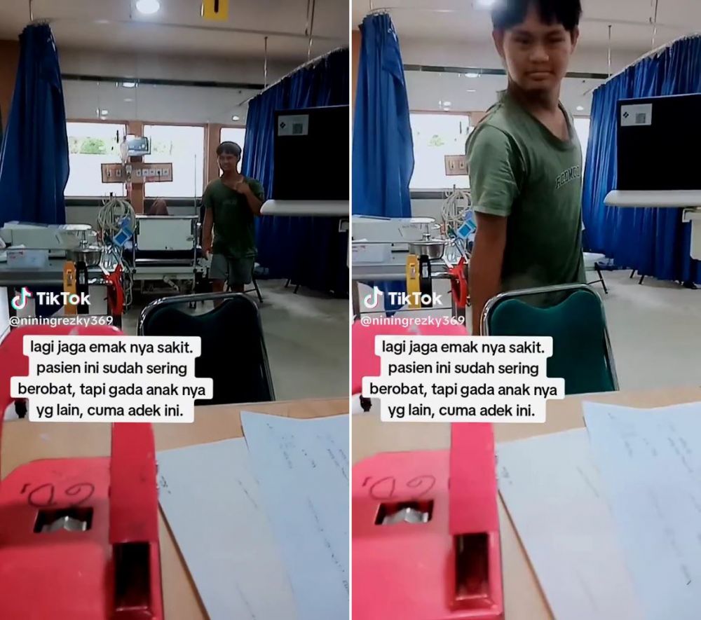 Momen haru pria down syndrome tak lelah jaga ibunya di IGD, bukti cinta dan bakti anak ke orang tua