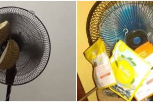11 Potret kocak cara orang pasang pengharum ruangan pada kipas angin ini bikin geleng kepala