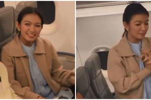 11 Momen Selvi Ananda dapat kejutan ulang tahun di pesawat, pesona cantiknya saat tidur bikin salfok