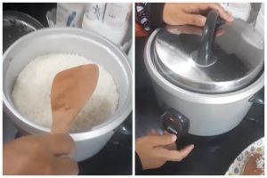Bukan disiram air, ini trik sederhana mengatasi nasi keras kurang matang saat dimasak di rice cooker