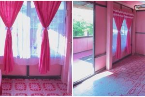 Rumah triplek serba pink desain plafonnya meriah berasa lagi kondangan, 11 potretnya ini bikin salfok