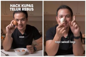 Tanpa direndam air dingin, ini trik antimainstream mengupas telur rebus agar hasilnya utuh dan mulus